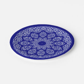 Assiettes En Carton Bazar de Boho, mélange et motif de cobalt de match