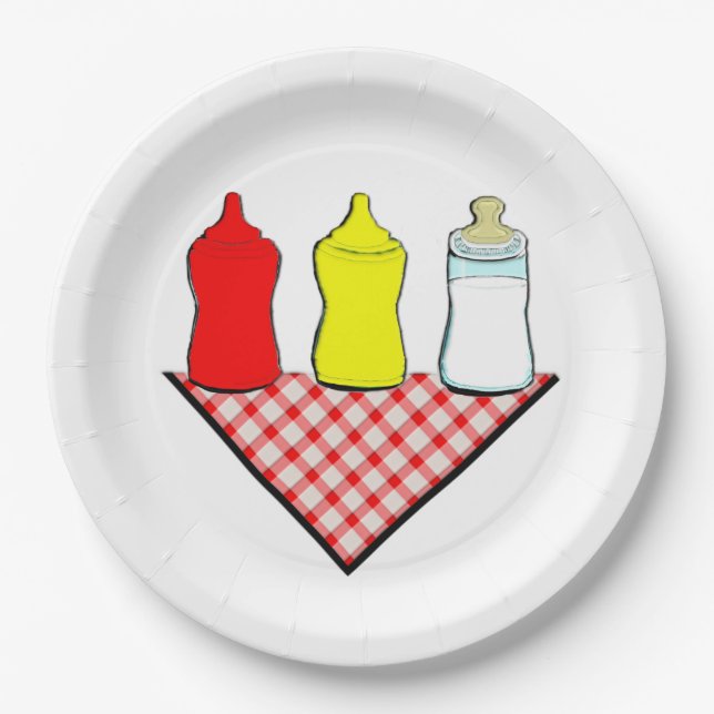 Assiettes En Carton BBQ baby shower (Devant)