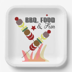 Assiettes En Carton BBQ Fête des pères papa grand-père cuisine   