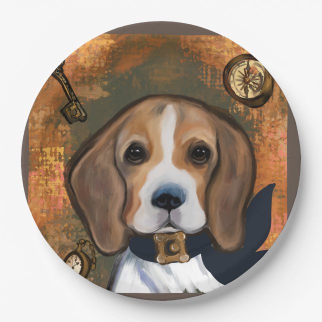 Assiettes En Carton Beagle (Devant)