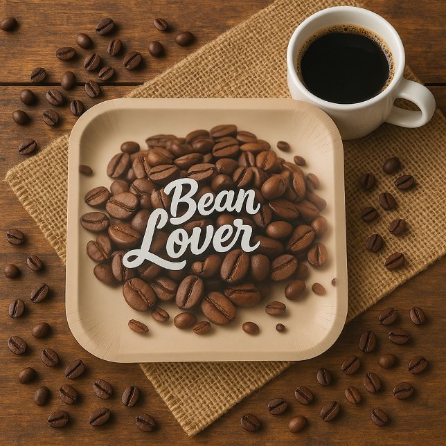 Assiettes En Carton Bean Lover Fèves de café esthétique (Créateur téléchargé)