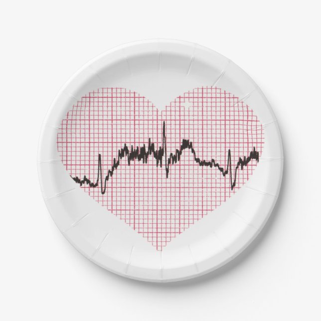 Assiettes En Carton Beat du coeur VII (Devant)