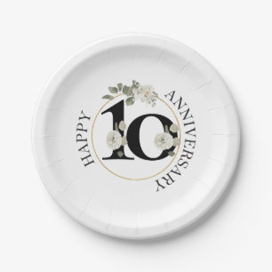 Assiettes En Carton Beau 10e ANNIVERSAIRE