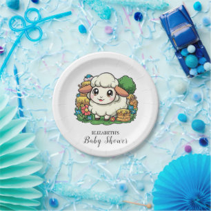 Assiettes En Carton Beau Baby shower Whimsical Sheep