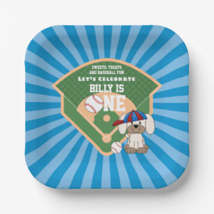 Assiettes En Carton Beau Baseball Amusant Chien Chien Chien Chien 1er 