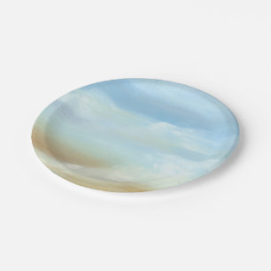 Assiettes En Carton Beau ciel avec les nuages pelucheux