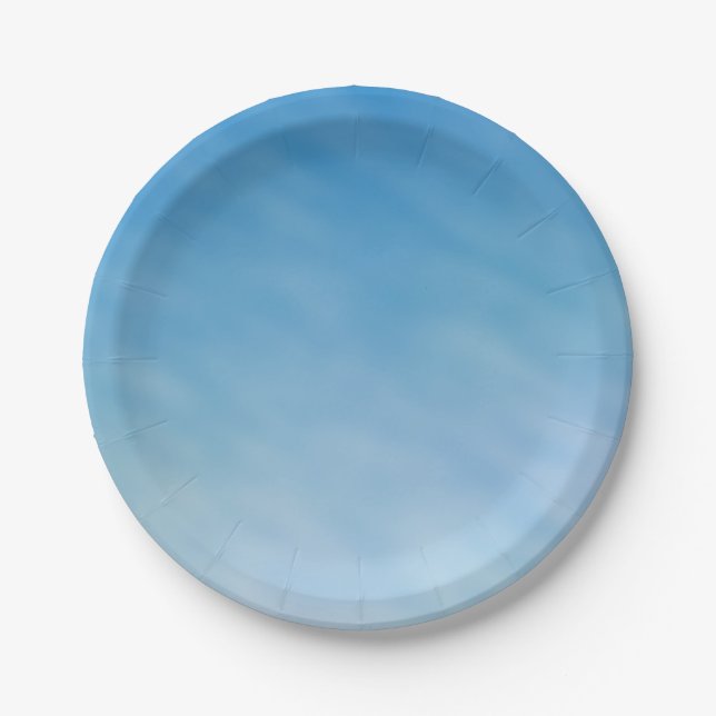 Assiettes En Carton Beau Ciel Bleu Doux avec Nuages Dreamy (Devant)