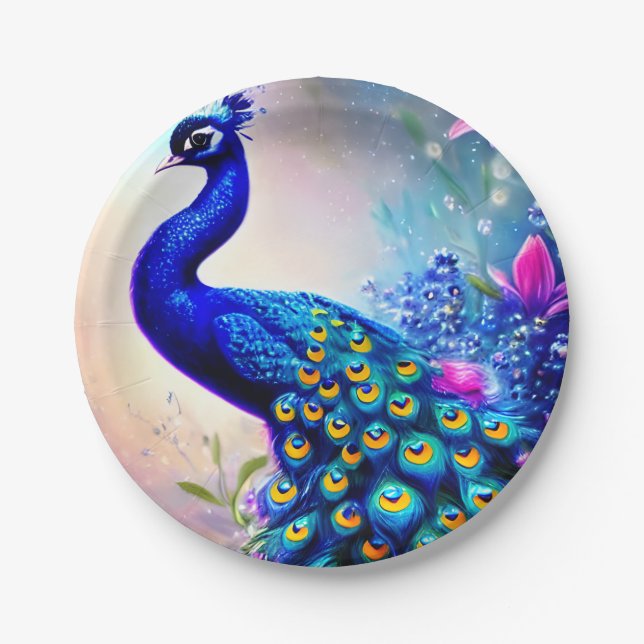 Assiettes En Carton Beau Imaginaire Peacock (Devant)