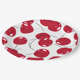 Assiettes En Carton Beau Joyeux Cerisier Rouge Frais Thème