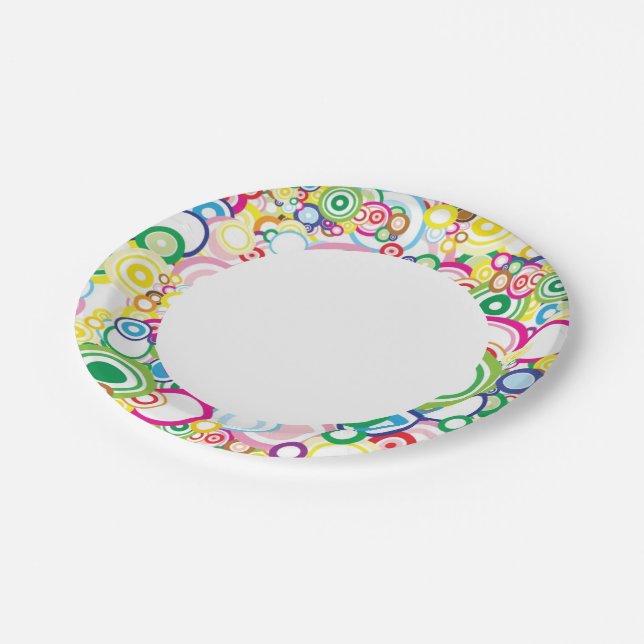 Assiettes En Carton Beaucoup de cercles vifs (Angle)