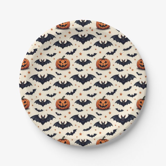 Assiettes En Carton Beaucoup de chauves-souris (Devant)