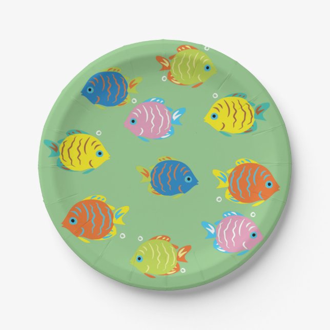 Assiettes En Carton Beaux Poissons (Devant)