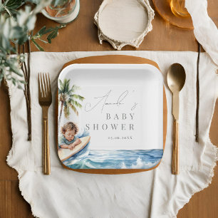 Assiettes En Carton Bébé à bord, Baby shower de surf