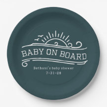 Bébé à bord Surf Baby shower bleu ardoise