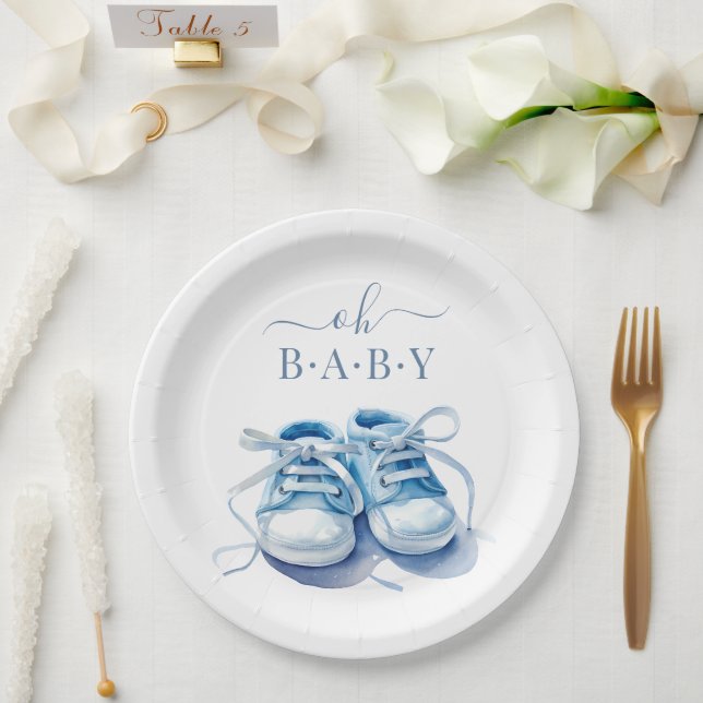 Assiettes En Carton Bébé Basket Baby shower Invitation, Bébé garçon (Mariage)