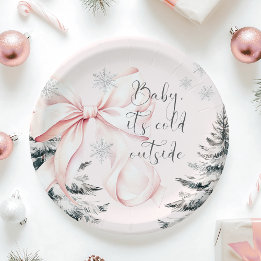 Assiettes En Carton Bébé C'est froid dehors Baby shower de la cave ros