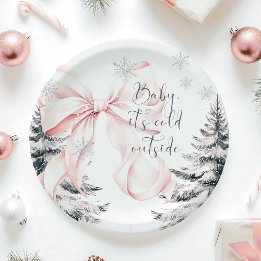 Assiettes En Carton Bébé C'est froid dehors Baby shower de la cave ros