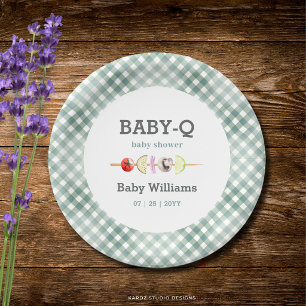 Assiettes En Carton Bébé Couple Neutre Q Barbecue Baby Shower