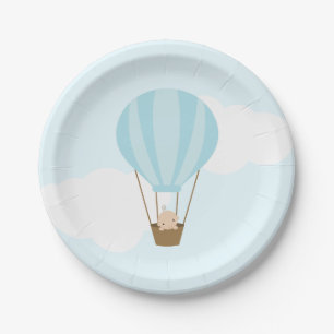 Assiettes En Carton Bébé dans le Baby shower de ballons à air chaud