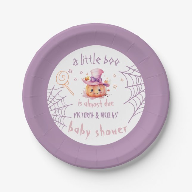 Assiettes En Carton Bébé d'Halloween fille douche (Devant)