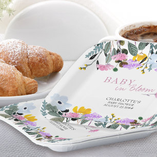 Assiettes En Carton Bébé en fleur Fleur sauvage pelouse florale