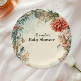 Assiettes En Carton Bébé en fleurs Fleur sauvage floral