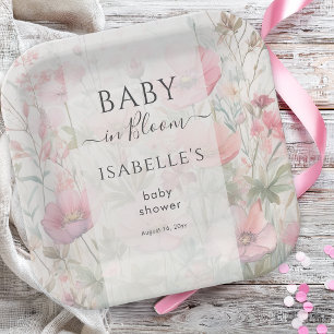Assiettes En Carton Bébé en fleurs Romantique Floral de Fleurs Sauvage