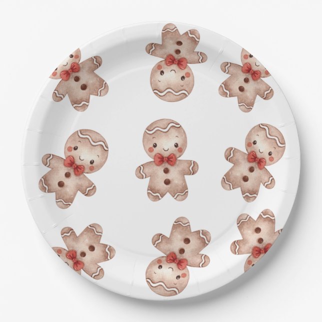 Assiettes En Carton Bébé en pain d'épices Shower (Devant)