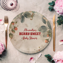 Assiettes En Carton Bébé fraise Douche sucrée