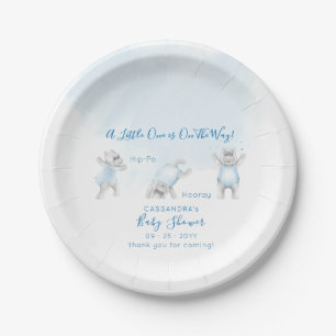 Assiettes En Carton Bébé Hippopotame Faire des Galipettes Fête Prénata