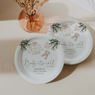 Assiettes En Carton Bébé Il fait froid à l'extérieur du Baby shower