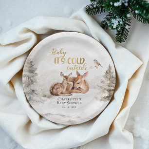 Assiettes En Carton Bébé il fait froid à l'extérieur du Baby shower au
