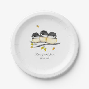 Assiettes En Carton Bébé mignon Baby shower de poussettes d'oiseaux