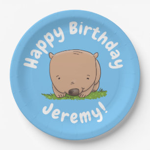 Assiettes En Carton Bébé mignon wombat personnalisées dessin animé ann