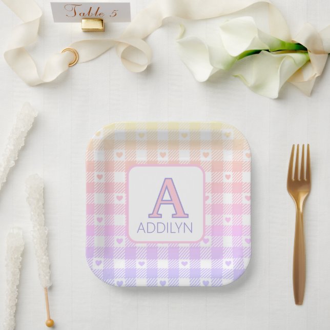 Assiettes En Carton Bébé mignonne fille douche (Mariage)
