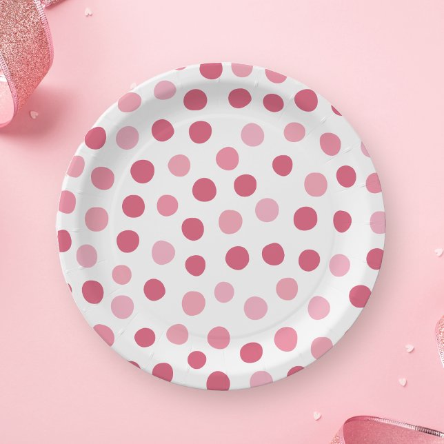 Assiettes En Carton Bébé Pois rose plaque en papier (Créateur téléchargé)