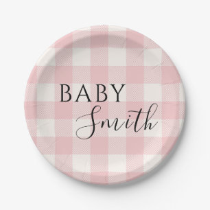 Assiettes En Carton Bébé rose Q Baby shower barbecue barbecue