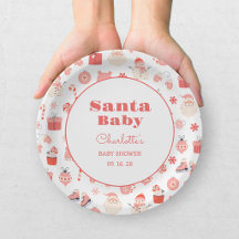 Bébé Santa Fête de Noël Bébé Fille Shower Rose et