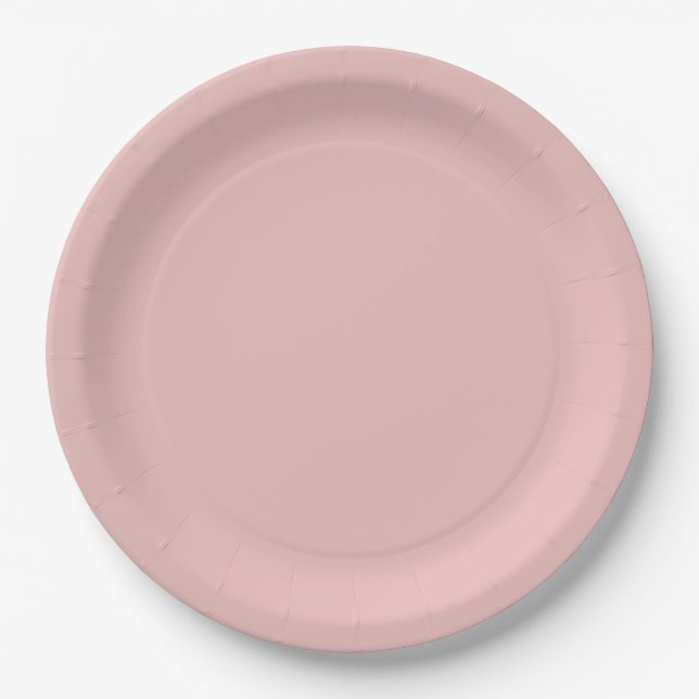 Assiettes En Carton Bébé solide rose (Devant)