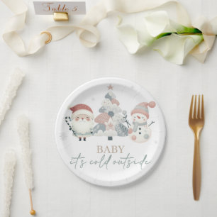 Assiettes En Carton Bébé son Baby shower froid à l'extérieur