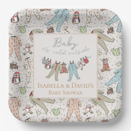 Assiettes En Carton Bébé son Baby shower froid à l'extérieur de l'hive