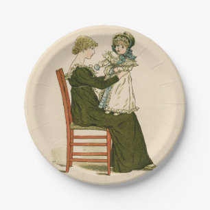 Assiettes En Carton Bébé victorien Kate Greenaway Mère