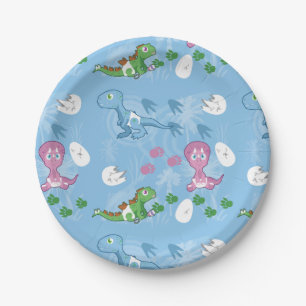 Assiettes En Carton Bébés Dinosaures