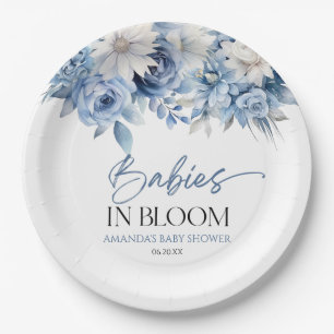 Assiettes En Carton Bébés En Fleur Floral Twins Multiples Baby shower
