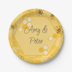Assiettes En Carton Bee Buzzing Honey Bees mignonne