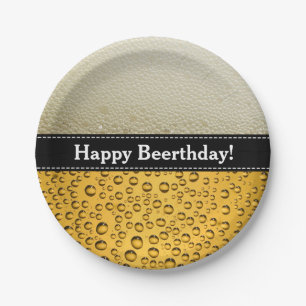 Assiettes En Carton Beerthday heureux ! Anniversaire drôle ou tout