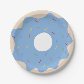 Assiettes En Carton Beignet adorable (bleu)