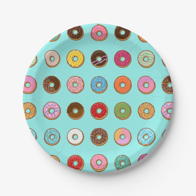 Assiettes En Carton Beignets colorés (Devant)