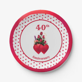 Assiettes En Carton Bel anniversaire 40 ans