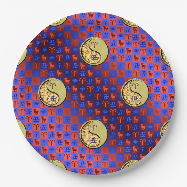 Assiettes En Carton Bélier et oxe métallique (Devant)